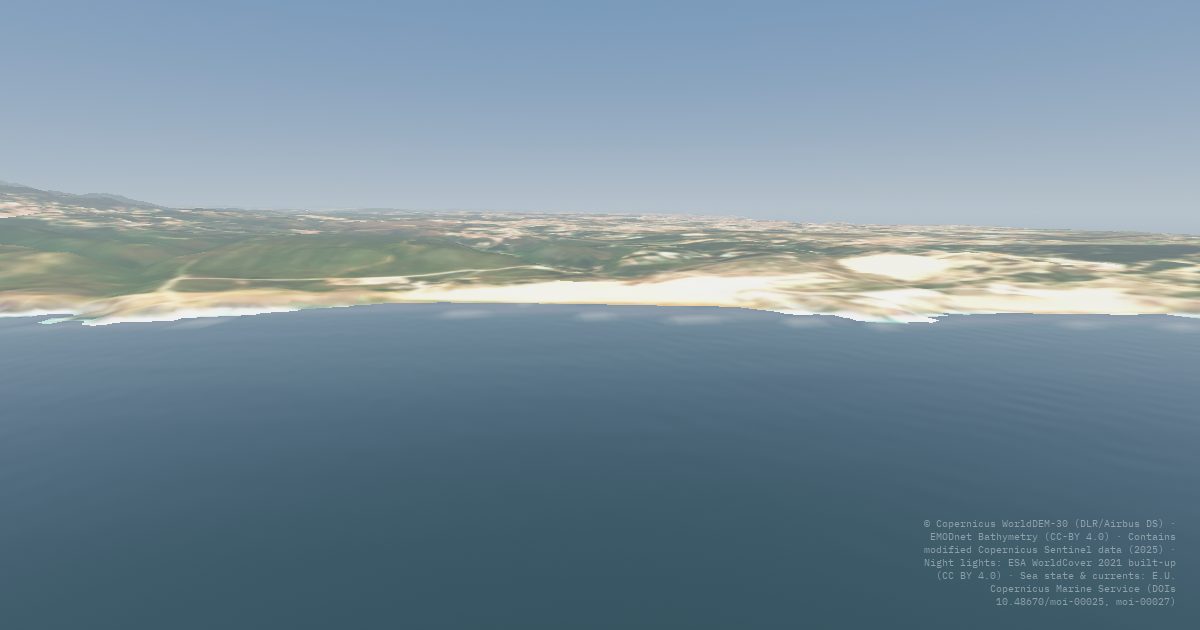 Praia do Guincho rendered from forecast data