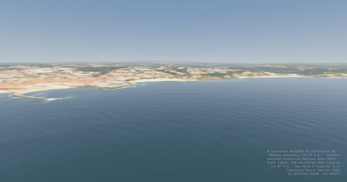 Ribeira d'Ilhas rendered from forecast data